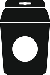 Black blank cardboard coffee cup packaging with handle hole for branding mockup template on white background