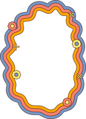 Wiggly Groovy Retro Line Frame