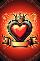 a heart with a crown and a crown on it