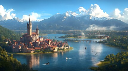 Obraz premium castle in the mountains