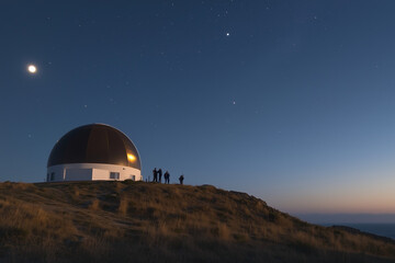 Obraz premium Planet Parade from the Observatory: A Celestial Event
