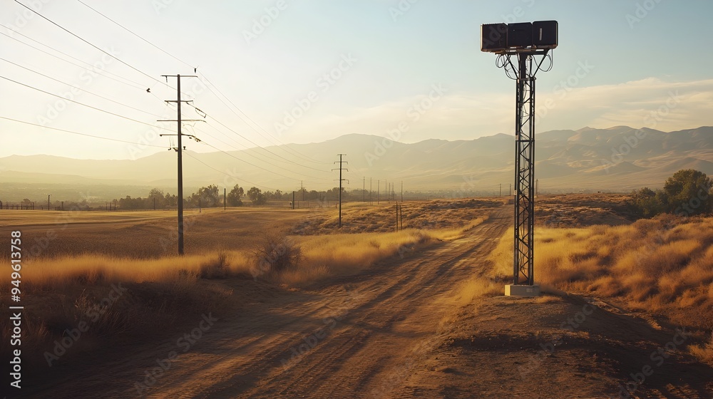 Poster iot technology ensuring high voltage power pole alignment during installation for efficient and sust