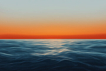 Obraz premium Dawn's Early Orange Glow Over the Horizon