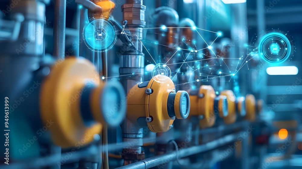 Poster automated water distribution network with smart meters and iot sensors