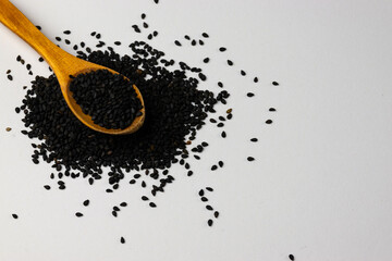 spoon with sesame seeds