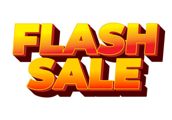 Flash sale. Text effect in 3D style for digital or pint promotion