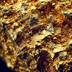 shimmering raw gold closeup structure