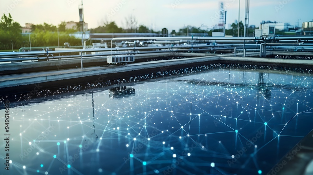 Poster photograph showcasing an advanced smart water management system that integrates internet of things i