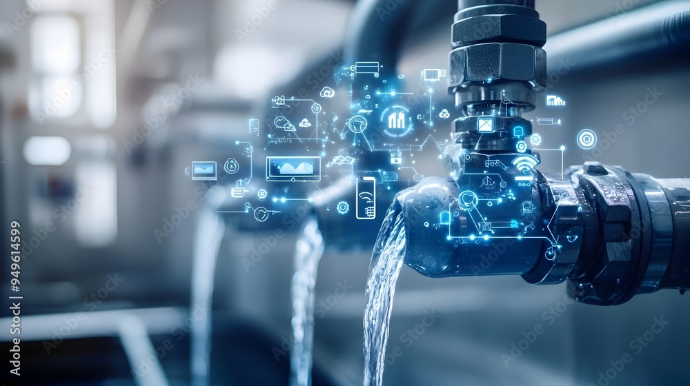 Poster photograph of a smart water management system that integrates internet of things iot technology for 
