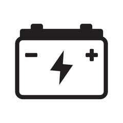 Car battery icon. Car accumulator icon. Auto battery symbols.