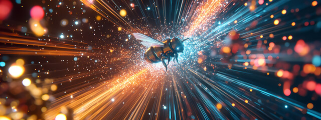 Naklejka premium Cosmic Speed Bee