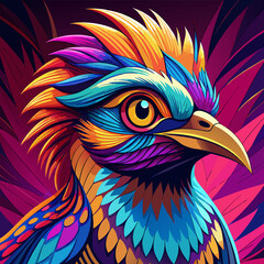 Colorful eagle pop art vector illustration