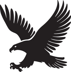 Dynamic Eagle Silhouette - Perfect for Logos, Graphic Design, and Tattoo Art
