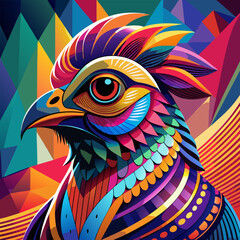 Colorful eagle pop art vector illustration