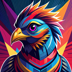 Fototapeta premium Colorful eagle pop art vector illustration