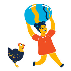 Girl found a huge egg