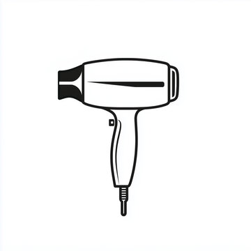 recommend clip art: Hair Dryer Line Art Minimalistic Logo Design on White
