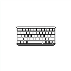 Keyboard Line Art Minimalistic Logo Design on White