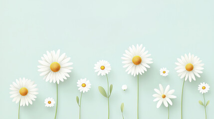 Fototapeta premium minimalist daisy patterns background wallpaper for fabric and printing