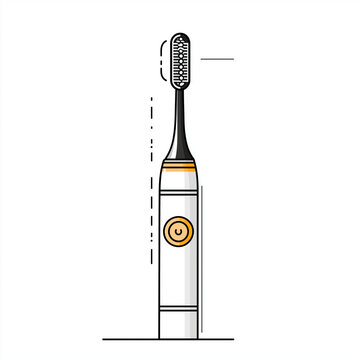 recommend clip art: Electric Toothbrush Minimalistic Line Art Logo on White