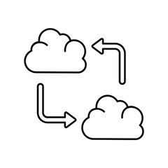 cloud computing line icon with white background vector stock illustration