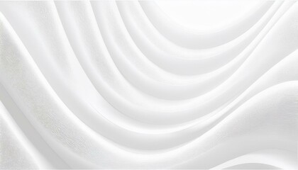 Perspective Bent Smooth Lines Blank Subtle Minimalistic 3D White Abstract Background. Futuristic Technology Wide Wallpaper. modern white background