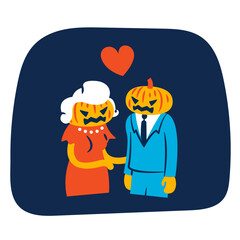 Couple of halloween characters in love