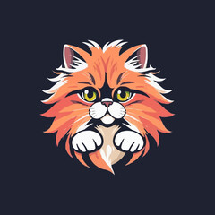 Persian cat vector logo. pet logo
