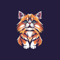 Persian cat vector logo. pet logo