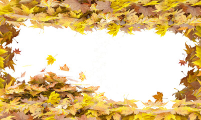 autumn leaves fallen in pile isolated for background - 3d rendering