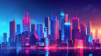 futuristic city skyline wallpaper