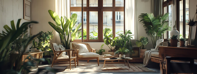 Fototapeta premium Vintage Greenery Living Space