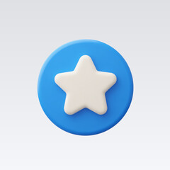 3d Realistic star button icon vector Illustration