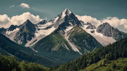 Obraz premium Mountain peaks landscape cutout