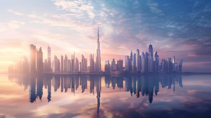 Fototapeta premium future city skyline wallpaper