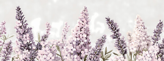 Obraz premium Lilac and Lavender Botanical Duo