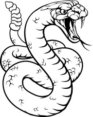 A rattlesnake snake animal sport team cartoon mascot