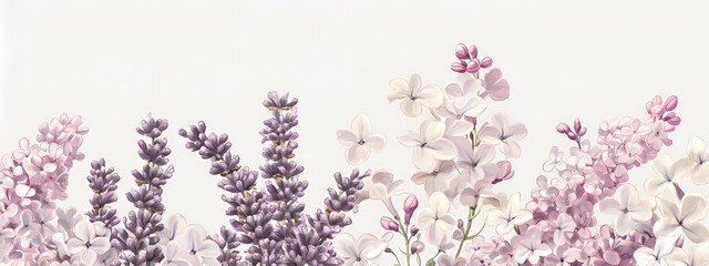 Obraz premium Lilac and Lavender Botanical Duo