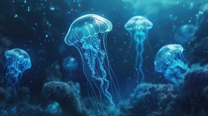 Glowing jellyfish wallpaper