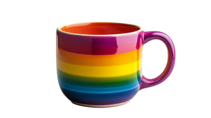 Blank cup mockup for your design. Rainbow.