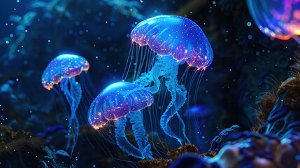 Glowing jellyfish wallpaper