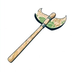 Ornate Double-Headed Axe with Floral Design