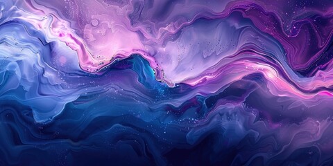 Abstract Liquid Swirls with Glittery Texture