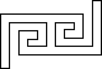 Greek key frame and border element. Decorative ancient meander, Black Greek pattern ornamental line vector isolated on transparent background. Geometric seamless pattern antique Mediterranean style.