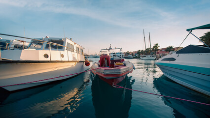 several ships in the Red Sea of Egypt