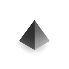 Fototapeta premium Minimalist 3D Gray Triangular Prism Geometric Shape on Stark White Background