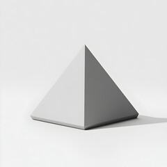 Fototapeta premium Minimalist 3D Triangular Prism Geometric Shape on Stark White Background