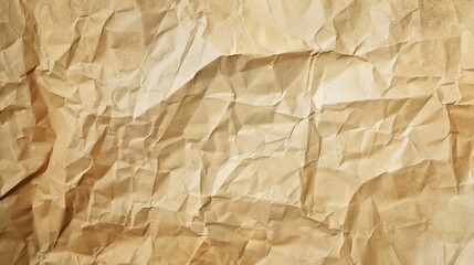 Fototapeta premium Crumpled paper background. Crumpled brown paper sheet