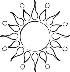 Artistic Sun Tattoo Sketch: Hand-Drawn Design
