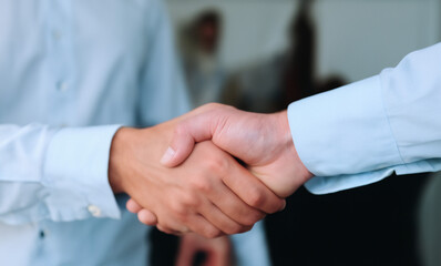 close up of business handshake